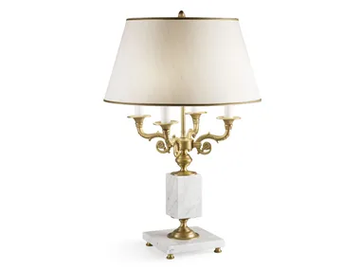 2424 - LED brass table lamp with Carrara marble base by Il Paralume Marina - view 2